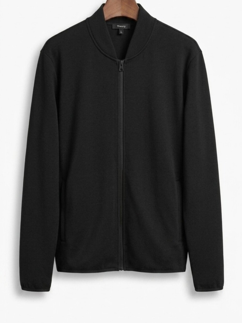 Theory Black Lightweight Full-Zip Stealth Bomber Jacket